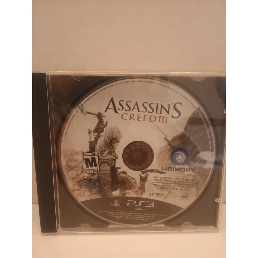 Assassin's Creed III PS3 PlayStation 3 Game with Case No Manual Tested Working